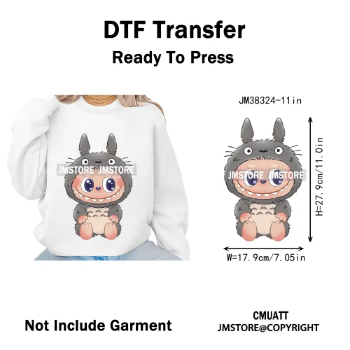 Cute Cartoon Toy Dolls Monster Costume Character Kids Printed Iron on DTF Washable Transfer Stickers Ready to Press for Clothing