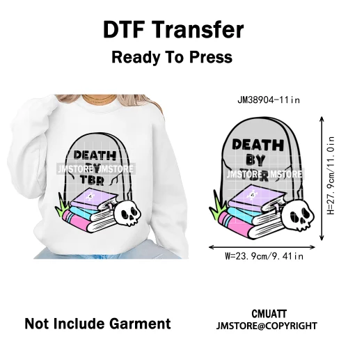 Funny Bookish Romance Reader Book Lovers Motivational Quotes Iron on DTF Washable Transfers Stickers Ready to Press for T-shirts