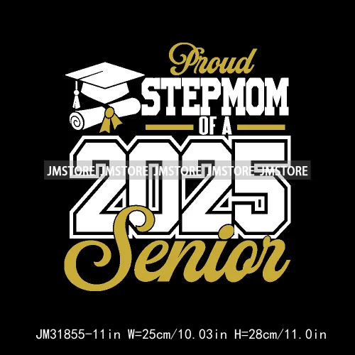 Proud Graduate Family Senior 2025 Dad Mom Brother Sister Iron On DTF Transfers Stickers Ready To Press For Sweatshirts Bags