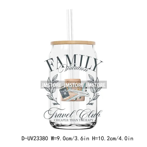 Familly Vocation Quotes UV DTF Transfers Stickers Decals For Libbey Cold Cups Mugs Tumbler Waterproof DIY Craft Logo Summer Babe