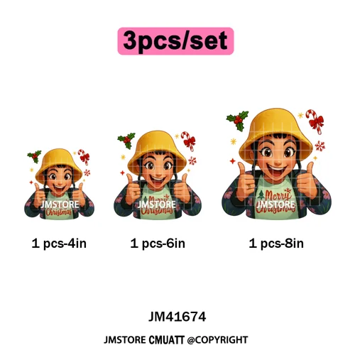 Christmas Kpop Holiday Idol Santa Holly Jolly Merry Christmas Iron on DTF Washable Transfers Stickers Ready to Press for Textile