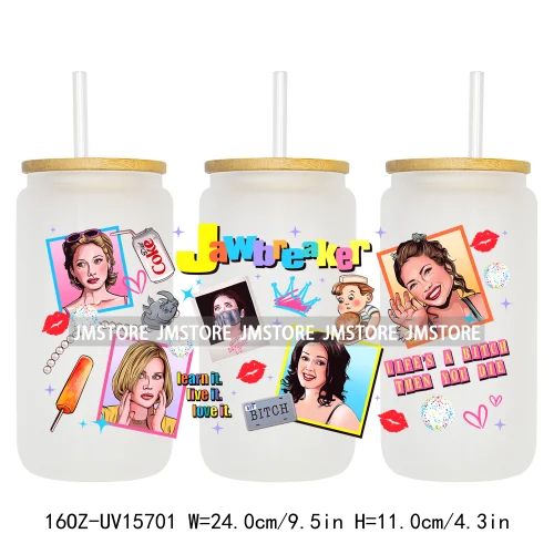 Hot Ghoul Summer Spooky Halloween 16OZ UV DTF Cup Wraps Ready To Apply Waterproof Transfer Stickers For Libbey Glass Can Tumbler