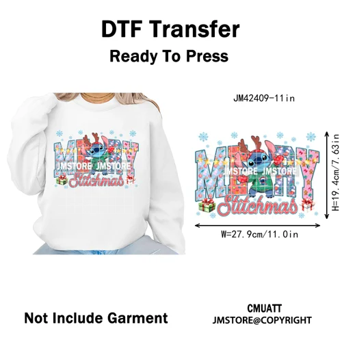 Ho Ho Ho Christmas Coquette Gifts Santa Cartoon Characters Iron on DTF Washable Transfers Stickers Ready to Press for Clothing