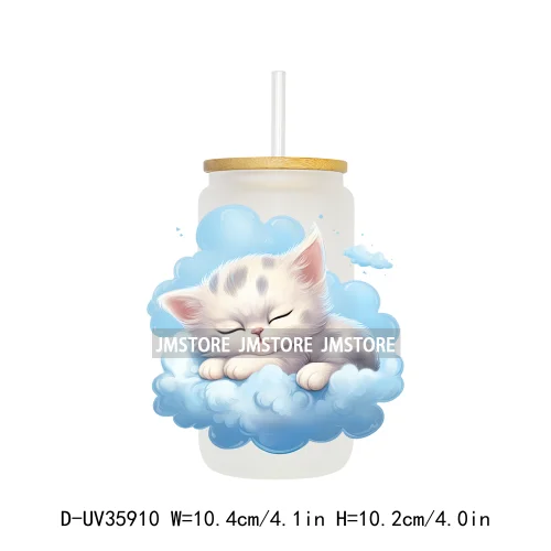 Dreamy Sleeping Baby Animals UV Sticker Decals For Libbey Cold Cups Mugs Tumbler Transfer Stickers Waterproof Top Quality Prints