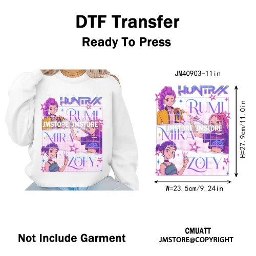 Kpop Movie Style Soda Pop Demon Inspired Movie Girl Dinner Iron on DTF Washable Transfers Stickers Ready to Press for Hoodies