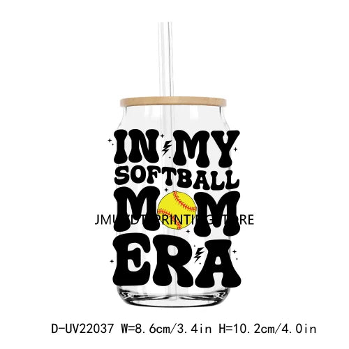 Baseball Coquette Bow UV DTF Transfers Stickers Decals For Libbey Cold Cups Mugs Tumbler Waterproof DIY Craft Basketball Mama