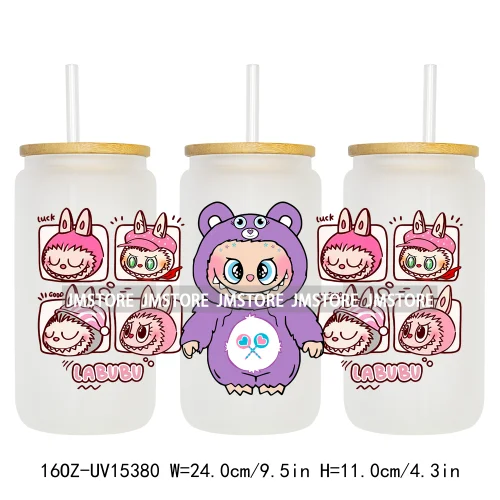 Funny Cartoon Characters Doll Friends 16OZ UV DTF Cup Wraps Ready To Apply Custom Transfer Stickers For Libbey Glass Can Tumbler