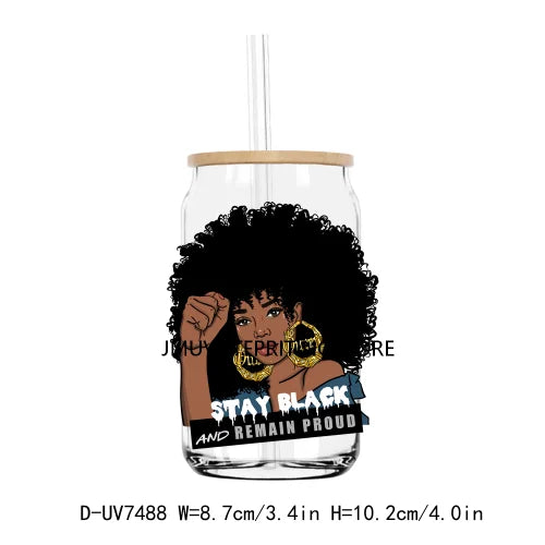 African American Black Women UV DTF Transfers Stickers Decals For Libbey Cold Cups Mugs Tumbler Waterproof DIY Craft Afro Girls