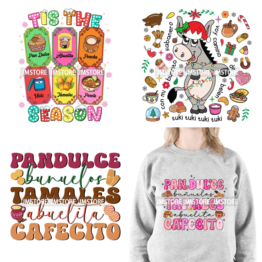 Funny Latina Mexican Culture Tis The Season For Tamales Pan Dulce Concha Christmas Iron On DTF Transfers Stickers For Clothes