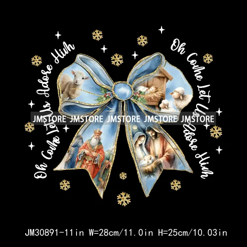 New Bible Verse Coquette Baby Jesus Joy Christian Christmas Season Iron On DTF Transfers Stickers Ready To Press For Clothing