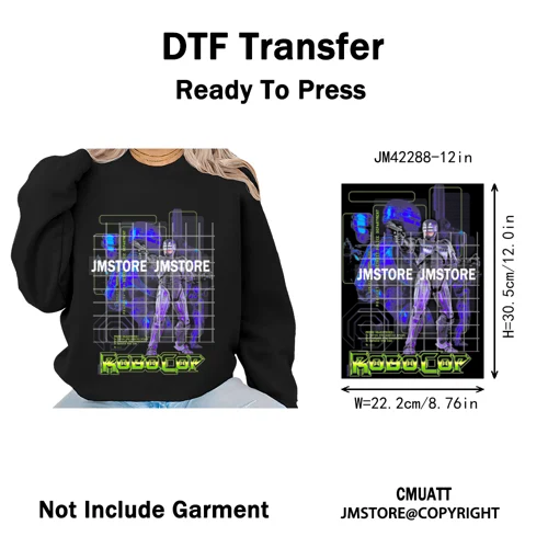 Horror Characters Halftone Movie Shows Scary Halloween Vibes Iron on DTF Washable Transfers Stickers Ready to Press for Clothing