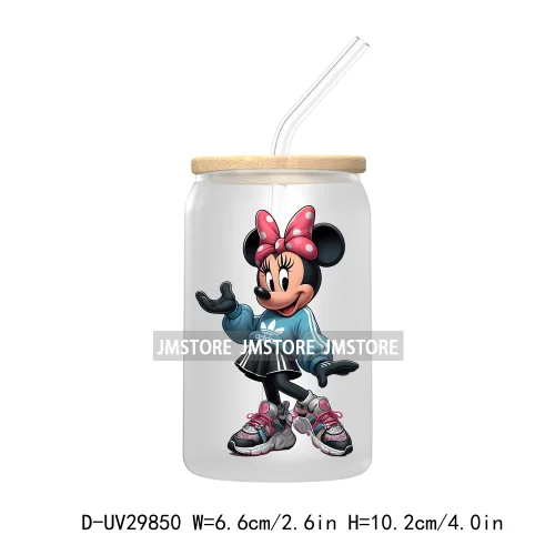 Streetwear Mouse Girl Boy UV DTF Transfer Stickers Decals For Libbey Cold Cups Mugs Tumbler Waterproof Labels Cartoon Characters