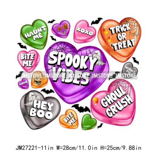 Sweet Spooky Ice Cream Season Ghost Boo Halloween Creepy People Trick Or Treat Candy DTF Iron On Transfers Stickers For T-shirts