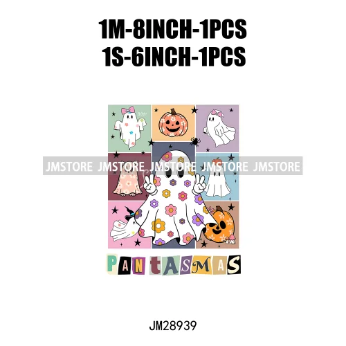 Funny Pan Tasmas Spooky Mexican Ghost Coquette Bow Halloween Concha Iron On DTF Heat Press Transfer Stickers Design For Clothes