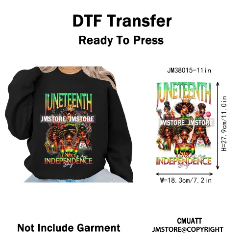 Juneteenth Vibes Black History They Not Like Us Black Queen Washable Iron on DTF Transfers Stickers Ready to Press for Clothing