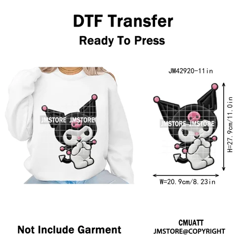 Scarf Christmas Cartoon Movie Mouse Friends Faux Yarn Embroidery Iron on DTF Transfers Stickers Ready to Press for Sweatshirts