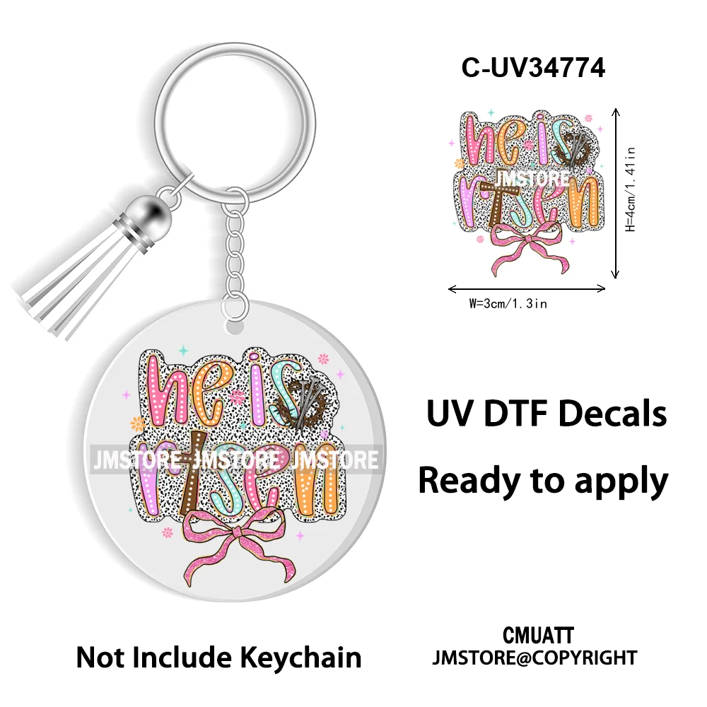 The Lord Is My Shepherd Christian Religious Easter Bible Verse Faith UV DTF Stickers For Round Circle Acrylic Keychain Keyring