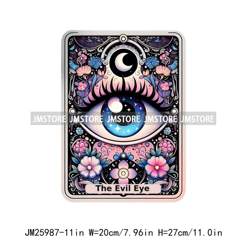 3d Evil Eye Tarot Cards Latina Mexican Culture Floral Thermal Decals DTF Iron On Transfers Stickers Ready To Press For Clothes