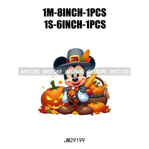 Cartoon Halloween Scary Cute Horror Characters Pumpkin Fall Vibes DTF Iron On Transfers Stickers Ready To Press For Clothing