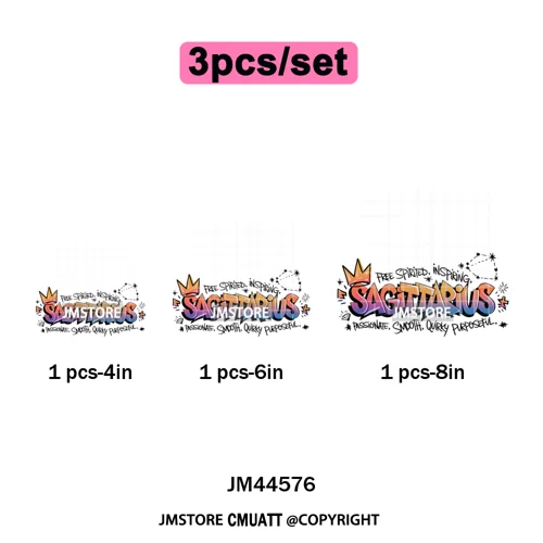 Zodiac Signs Graffiti Astrology Horoscopes Constellation  Iron on Washable DTF Transfer Sticker Ready to Press for T-shirts Bags