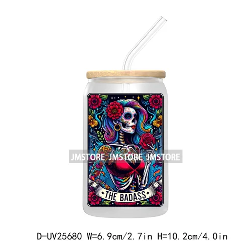 The Teacher Tarot Card UV DTF Transfer Stickers Decals For Libbey Cold Cups Mugs Tumbler Custom Logo Labels Funny Witchy Skull