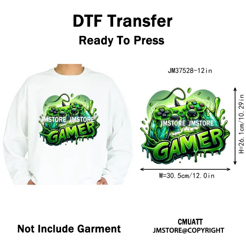 12in Game Zone Time Girl Gamer Squad Hustler Graffiti Game On Over Iron on DTF Transfers Stickers Ready to Press for Hoodies