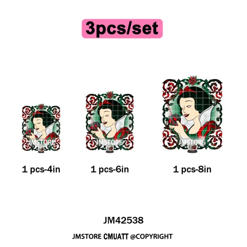 Cartoon Christmas Club Snow Winter Vibes Holly Jolly Santa Iron on DTF Washable Transfers Stickers Ready to Press for Clothing