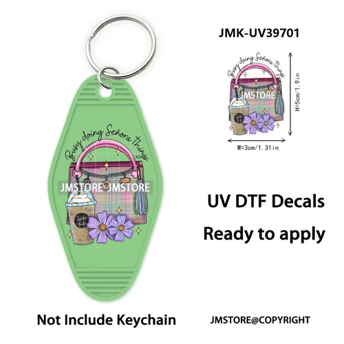 Mexican Conchas Ghost Spooky Halloween UV DTF Motel Keychain Wraps Ready To Apply Waterproof High Quality Hotel Keychain Decals
