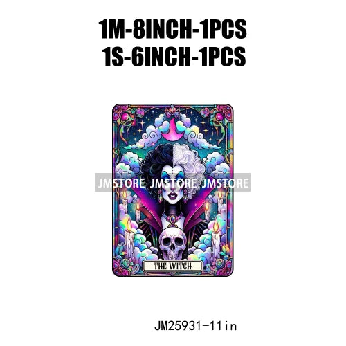 Custom Horror Halloween Emperor Empress Witch Skull Tarot Card Decals DTF Iron On Transfers Stickers Ready To Press For Clothing