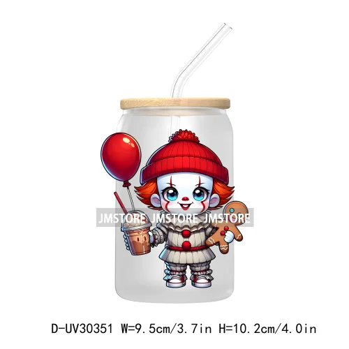 Christmas Horror Movie Killers UV DTF Transfer Stickers Decals For Libbey Cold Cups Mugs Tumbler High Quality Cartoon Characters