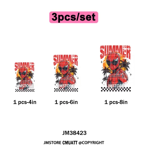 Funny Shells Coquette Bow Summer Salty Vibes Cartoon Printing Designs Iron On DTF Transfer Stickers Ready To Press T-shirts Bags