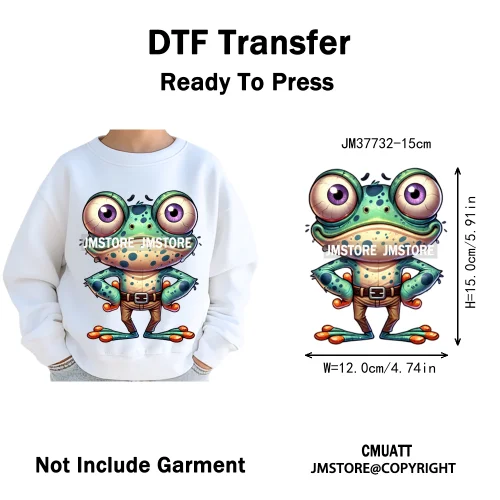 15cm 5.9in Kids Size Funny Pets Lovers Playful Panda Lion Chameleon Animal Iron on DTF Transfer Stickers Ready to Press for Bag