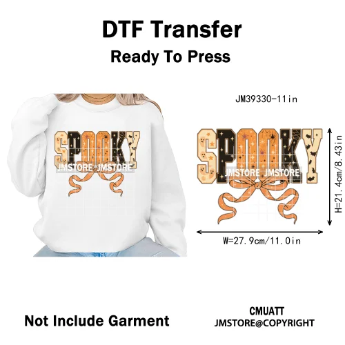 Witchy Goose Howday Pumpkin Boo Ghost Spooky Season Coquette Halloween Iron on DTF Transfers Stickers Ready to Press for Clothes