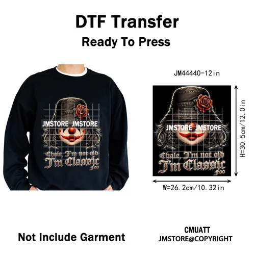 Chale I'm Not Old I'm Classic Foo Graphic Chicano Mexican Iron on Washable DTF Transfers Stickers Ready to Press for Clothing