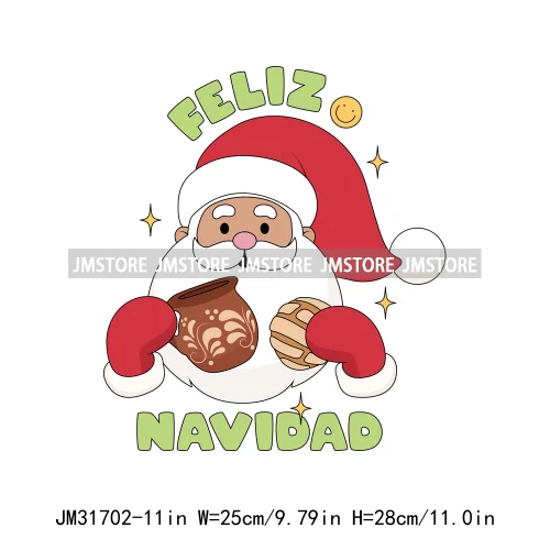 Mexican Christmas Vibes Tis The Season Feliz Navidad Calories No Cuentan Iron On DTF Transfer Sticker Ready To Press For Hoodies