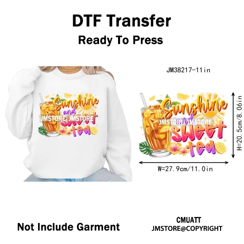 Spring Break Wildflower Seashell Turtle Coquette Sun Summer Vacation Iron on DTF Transfers Stickers Ready to Press for Clothes