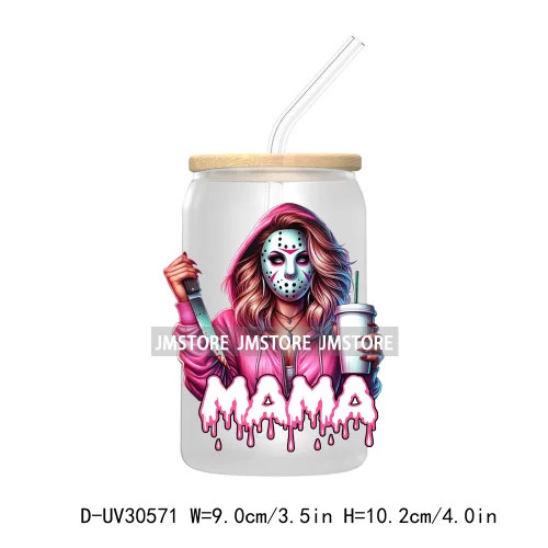 Halloween Horror Mama Dad Movie Killers UV DTF Transfers Stickers Decals For Libbey Cold Cups Mugs Tumbler High Quality Labels