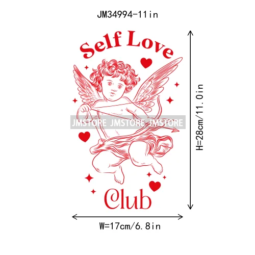 Funny Heart Love Numbers Sweet Valentine Cupid Baby Angel Club Iron On DTF Transfers Stickers Ready To Press For Sweatshirts