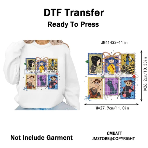 Funny Cartoon Movie Character Halloween Pumpkin Coquette Iron on DTF Washable Heat Transfer Stickers Ready to Press for Clothes