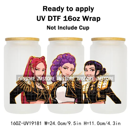 Kpop Idol Fan Art Anime Lover Gift UV DTF Cup Wrap Ready To Apply Transfer Stickers 16OZ Tumbler Wraps DIY For Libbey Glass Can