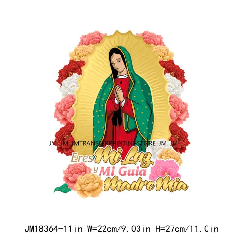 San Judas Tadeo Mexican Latin Culture Washable Decals Madre Mia Our Lady of Guadalupe DTF Transfers Stickers For Clothes Bags