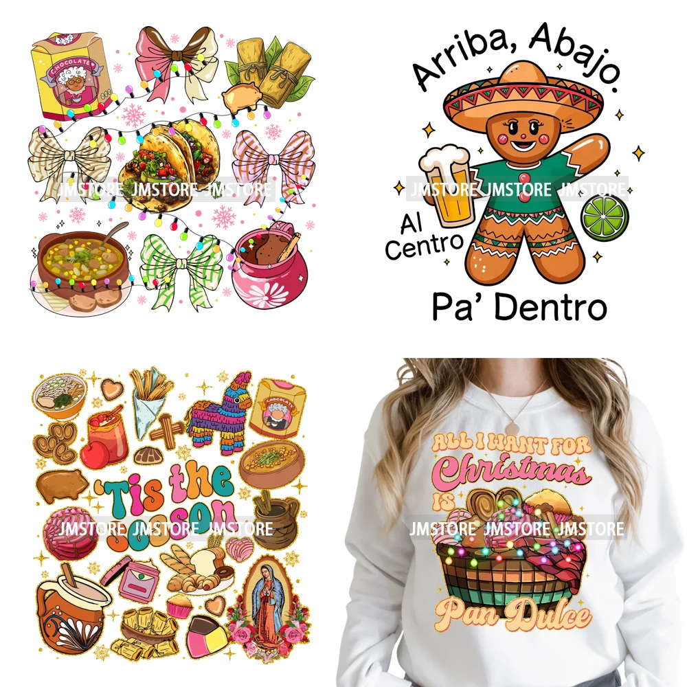 Tis The Season Pan Dulce Mexican Xmas Tuki Donkey Spanish Christmas Latin Iron on DTF Transfers Stickers Ready to Press for Text