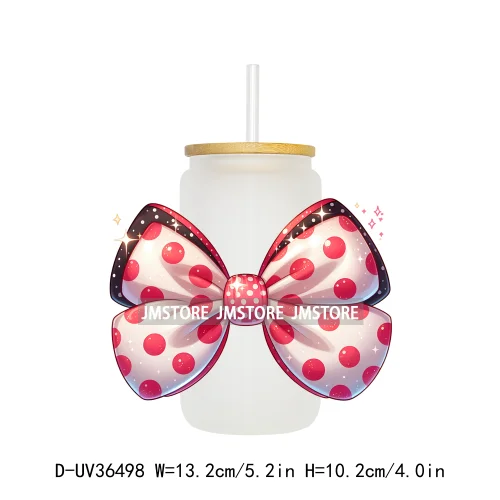 Princess Coquette Bow Cartoon Magical Kingdom UV Sticker Decals For Libbey Cold Cups Mugs Tumbler Waterproof Transfer Stickers