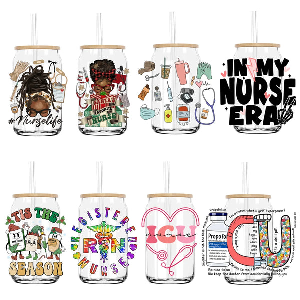 In My Nurse Era UV DTF Transfers Stickers Decals For Libbey Cold Cups Mugs Tumbler Waterproof DIY Logo Nurselife