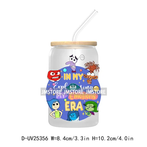 Cartoon Characters Emotions UV DTF Transfer Stickers Decals For Libbey Cold Cups Mugs Durable Custom Labels Mental Health Matter