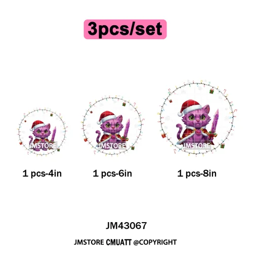 Kpop Christmas Santa Boys Girls Band Cartoon Demon Characters Iron on Washable DTF Transfers Stickers Ready to Press for Clothes