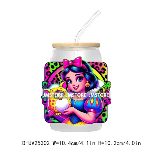 Cute Cartoon Princess Mermaid UV DTF Transfer Stickers Decals For Libbey Cold Cups Mugs Durable Waterproof Custom Logo Labels