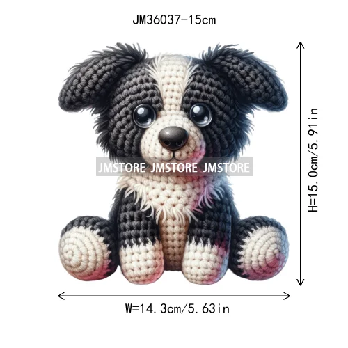 15cm 5.9in Colorful Cute Needle Hook Animal Iron On DTF Heat Transfer Sticker For Clothes Print Vinyl Washable T-Shirt Appliques