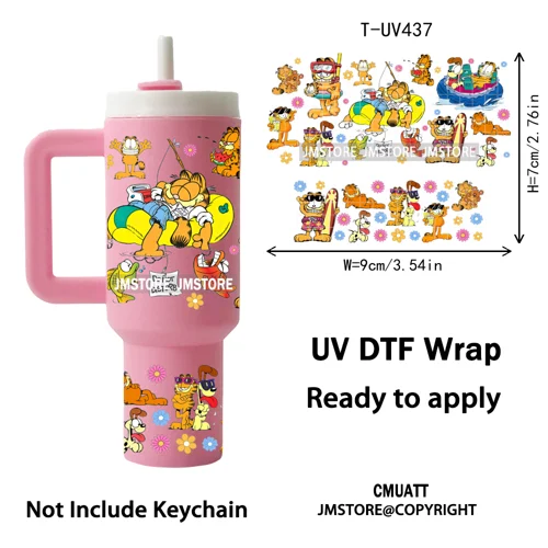 Chibi Girl Heart Cartoon Princess UV DTF Mini Tumbler Keychain Wraps Ready To Apply Transfer Stickers Prints Waterproof Decals