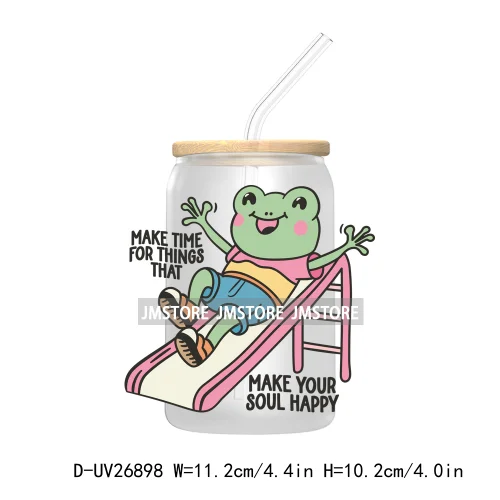 In My Bookish Era UV DTF Sticker For 16OZ Libbey Glass Cup Can Wrap Transfer Stickers Custom Labels Prints DIY Logo Be Kindness